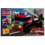 Конструктор пластмассовый 2в1 53эл. инерц. "Пожарная машина" 35002-JS (Город мастеров)