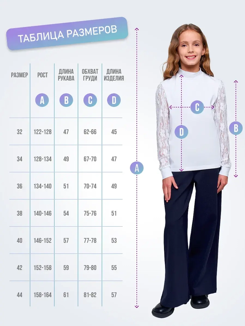 Блузка школьная для девочки