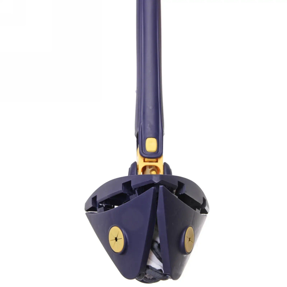 Швабра треугольная с отжимом, ручка 130 см цвет синий