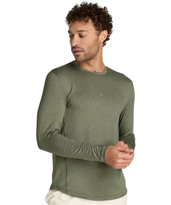 Мужская теннисная футболка с длинным рукавом Wilson Everyday Performance Longsleeve - vetiver