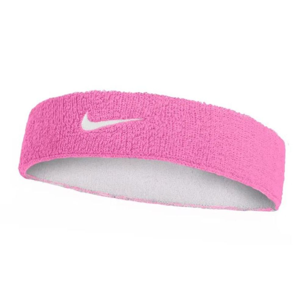 Повязка на голову теннисная Nike Swoosh Reversible Headband - playful pink/white