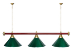 Лампа STARTBILLIARDS 3 пл. (плафоны зеленые,штанга золотая,фурнитура золото)