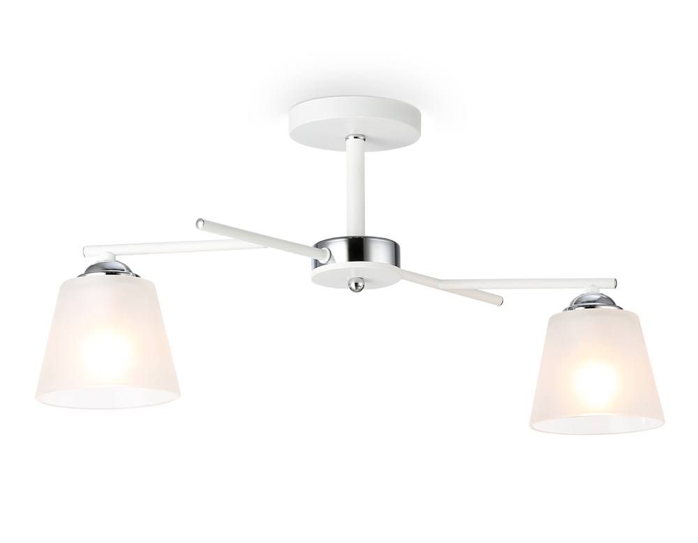 Светильник подвесной TR303201/2 WH/CH/FR белый/хром/белый матовый E27*2 max 60W 470*370*260