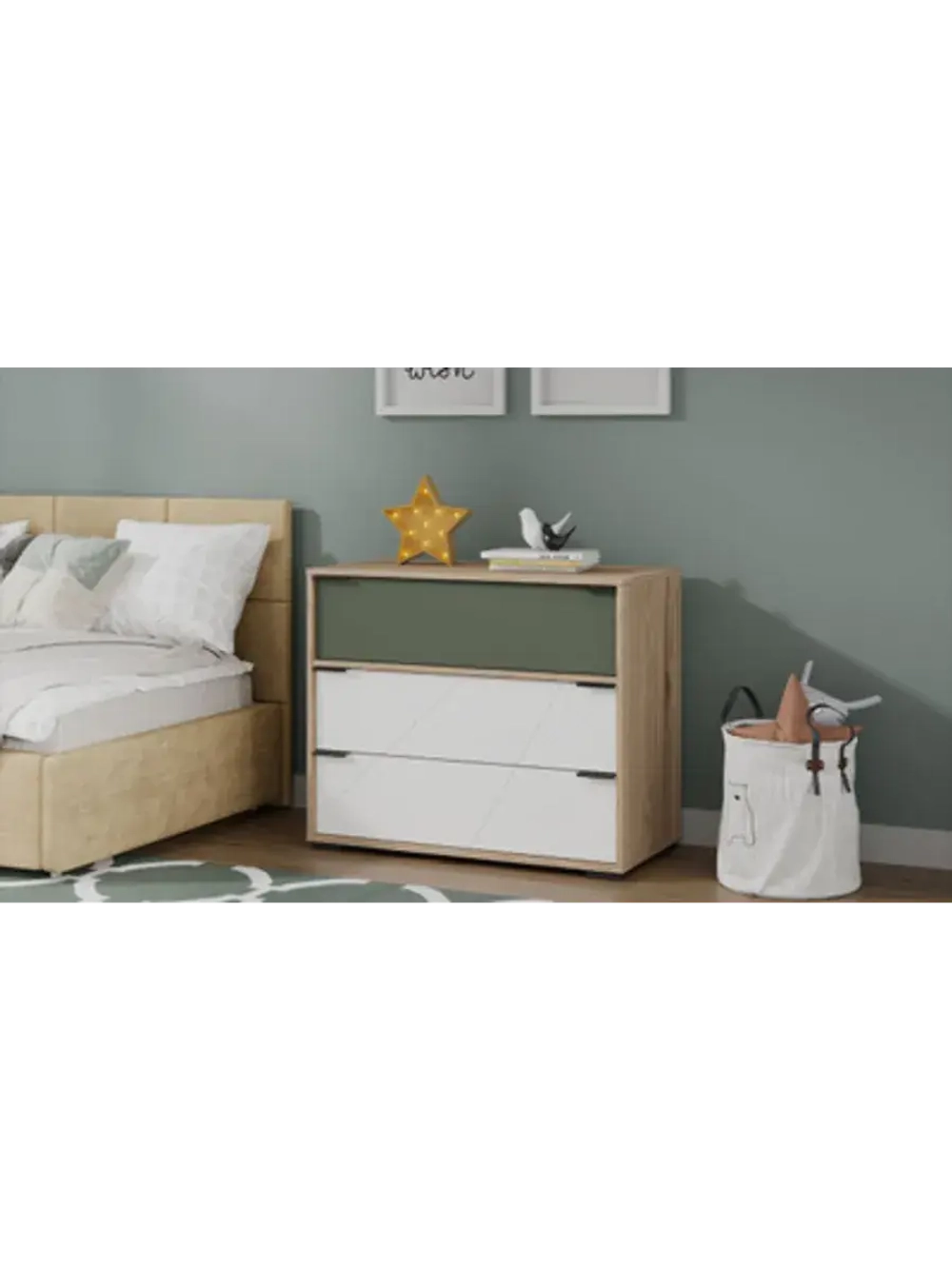 Комод для одежды Гикори джексон 3 ящика 90х45х75 см