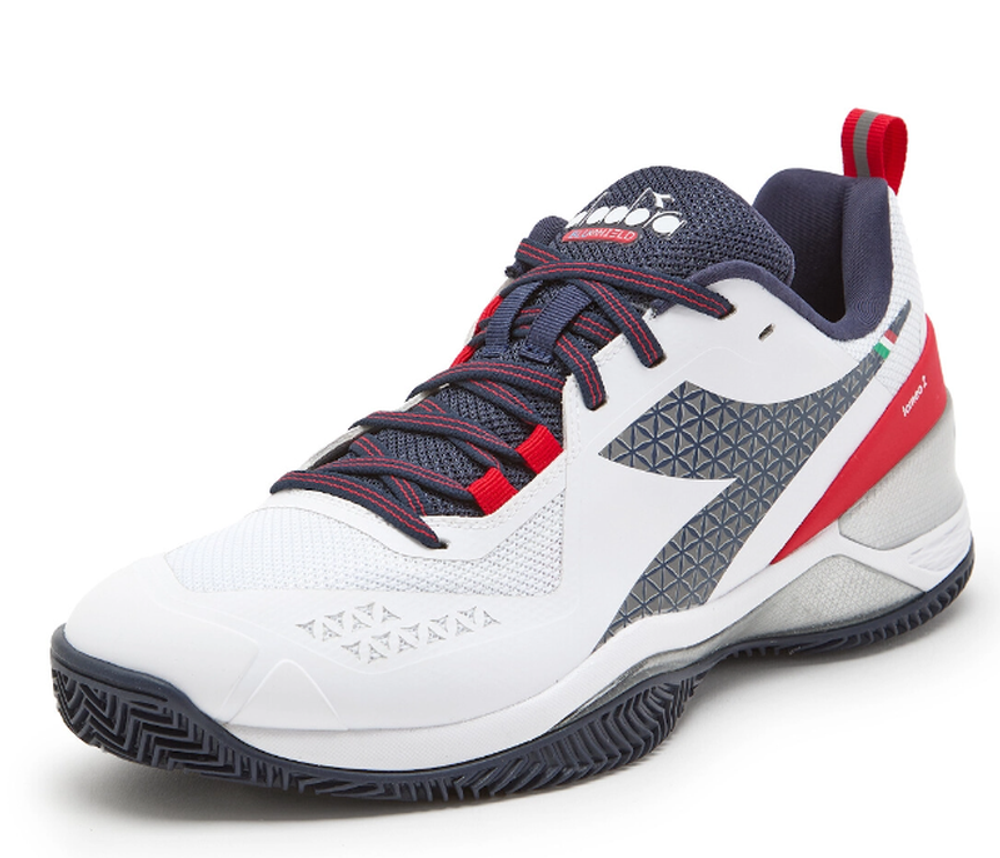 Теннисные кроссовки Diadora Blushield Torneo 2 Clay - white/blue corsair/fiery red