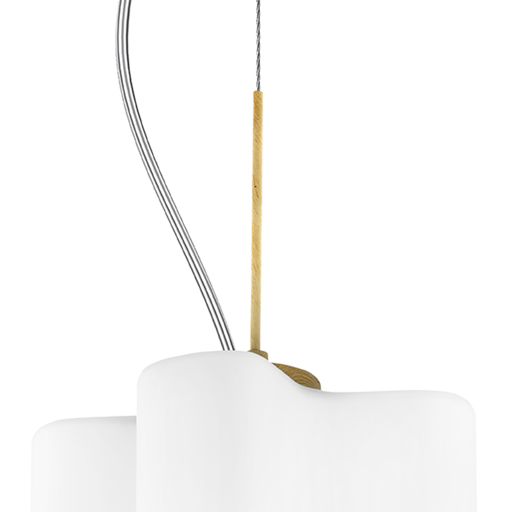 802115 Подвес NUBI LEGNO 1х40W E27 СВЕТЛОЕ ДЕРЕВО/БЕЛЫЙ