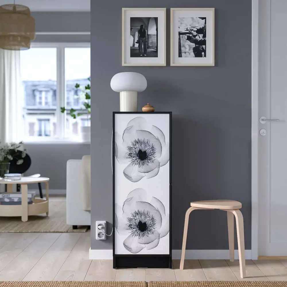 Шкаф-витрина - BILLY / HÖGBO/ HОGBO IKEA/ БИЛЛИ/ ХЕГБО ИКЕА,  106х40 см, черный