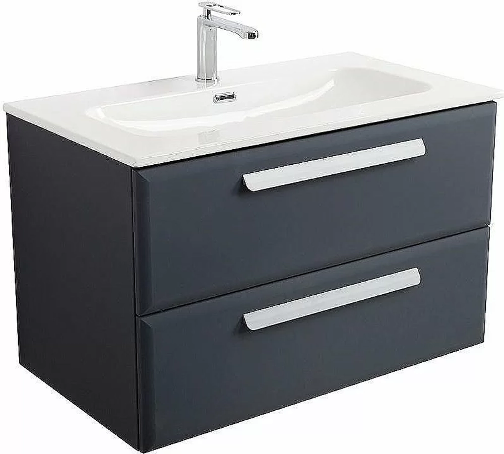 Тумба с раковиной Cezares ECO-CER-N 80 ECO-CER-N-800-2C-SO-GR-P графит