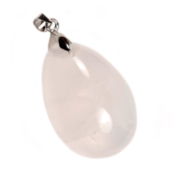 Кулон "Капля большая" розовый кварц асс.