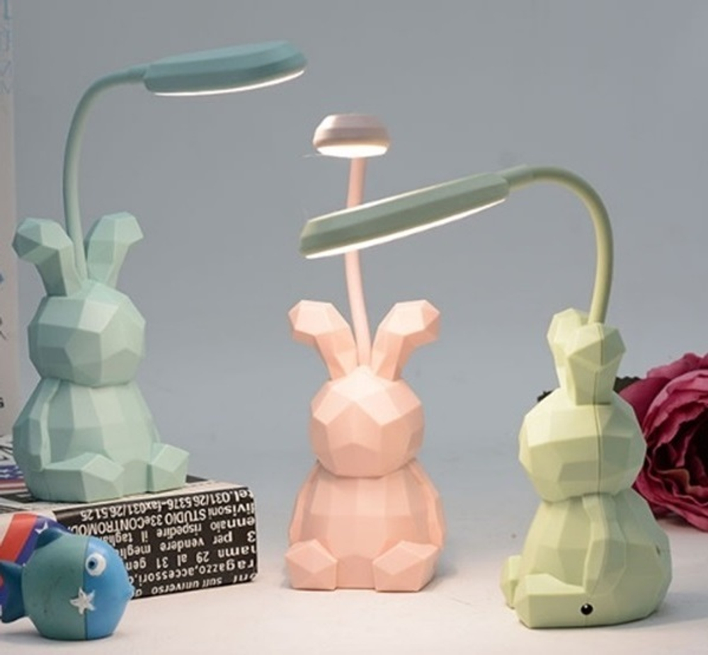 Светильник настольный «Prizma-Зайчик» LED 6.5*6.5*28 см USB 4.2 V1.05w, Зеленый