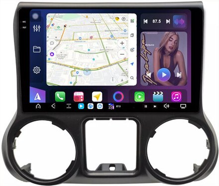 Магнитола для Jeep Wrangler 3 2014-2018 - FarCar GX10-9566 монитор 10.36" 2K QLED на Android 14, TS20, 6+128Гб, CarPlay, 4G SIM-слот