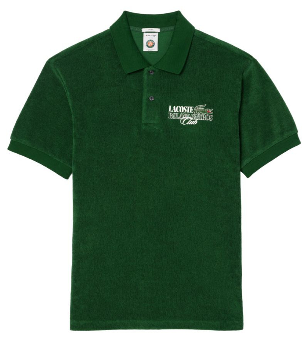 Мужское теннисное поло Lacoste Roland Garros Edition Terry Polo Shirt - зеленый