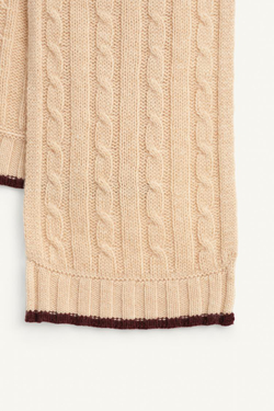 ZARA ШАРФ ИЗ 100% ШЕРСТИ, СВЕТЛО-БЕЖЕВЫЙ