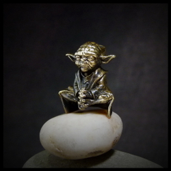 Бусина "Мастер Йода" для темляков или браслетов латунь