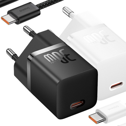 Зарядное устройство Baseus GaN5 (mini) 1C 30W + Кабель USB-C - USB-C