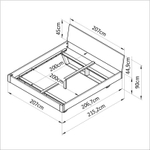 Кровать Дольче Вита 200х200 деревянная, парящая, в стиле лофт из дуба