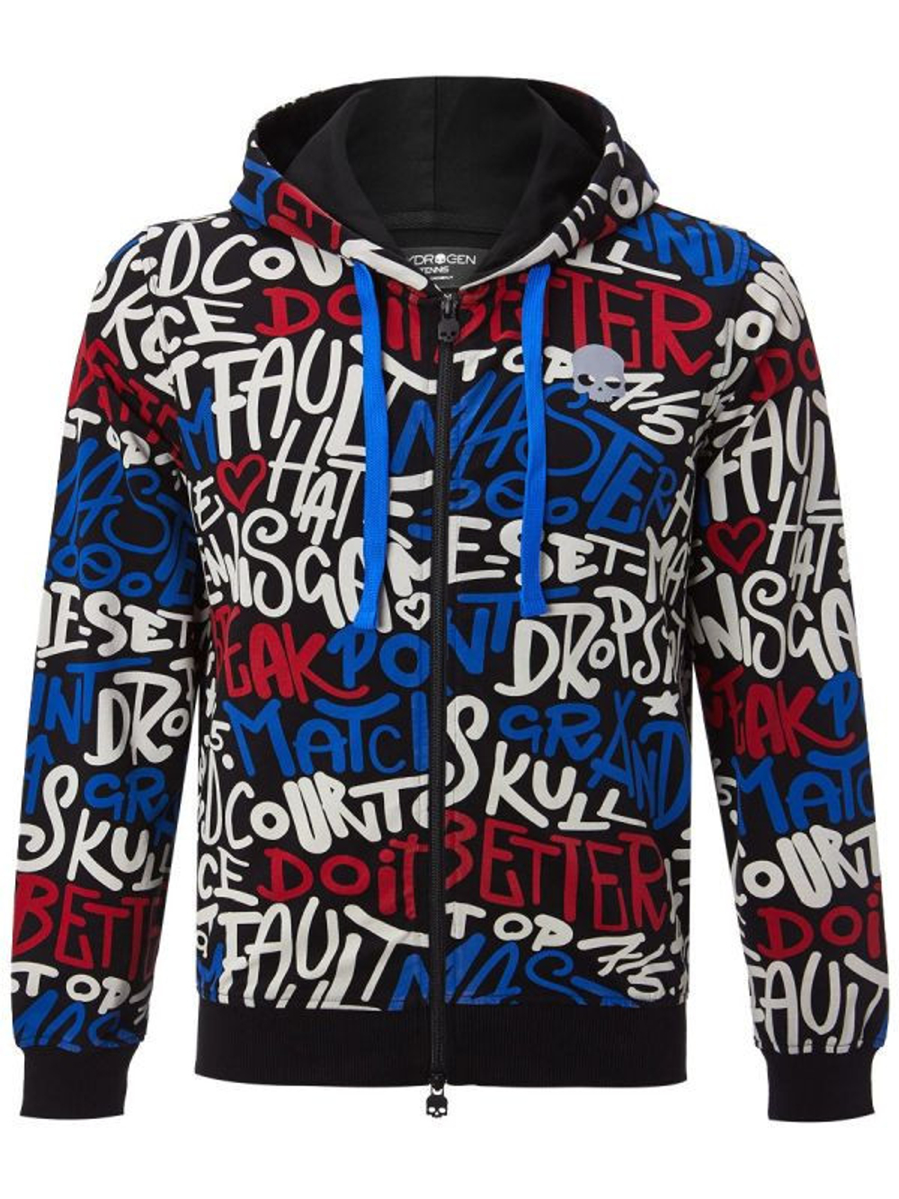 Мужская теннисная кофта Hydrogen Graffiti FZ Hoodie Man - черный