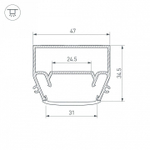 Профиль накладной Arlight STRETCH 040699