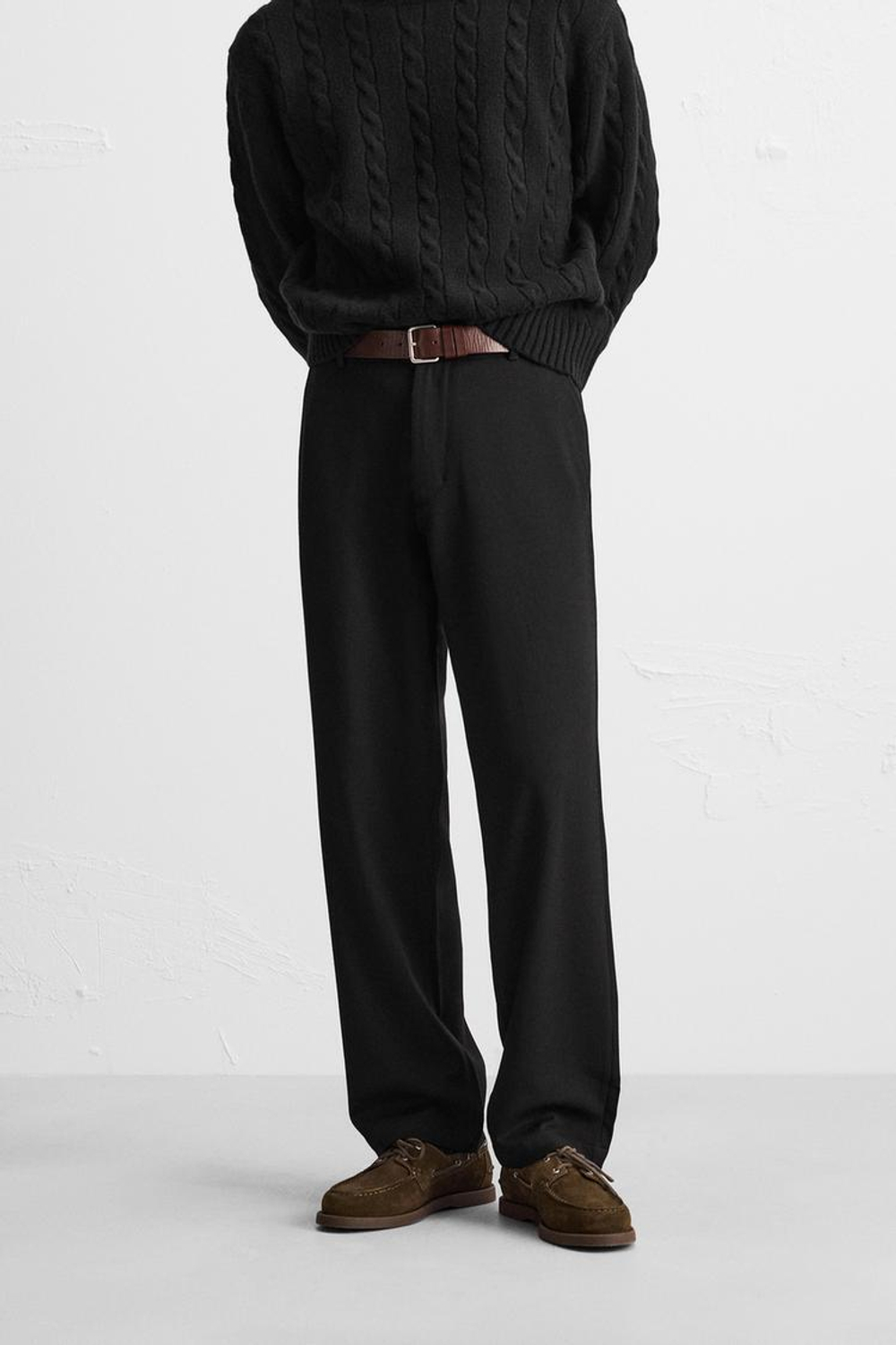 ZARA БРЮКИ RELAXED-FIT, ЧЕРНЫЙ