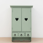 Шкаф навесной Прованс 2 двери 3 ящика для ванной и кухни из массива сосны, эвкалиптовый