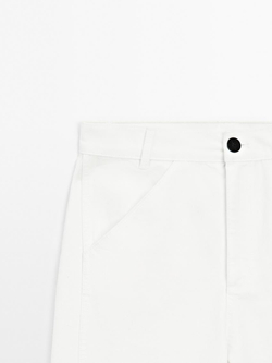 Massimo Dutti Брюки из смесового хлопка, белый