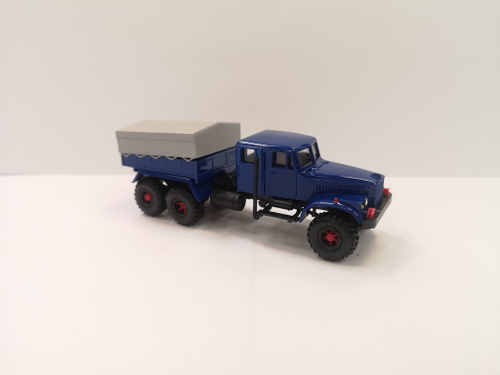 H0 1:87 КРАЗ 255 тягач с двойной кабиной, гражд., синий