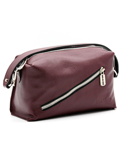 Маленькая женская бордовая сумочка на молнии с оригинальным замочком-лезвием из натуральной кожи 27,5х15х10 см Doublecity DC271