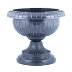 Вазон на ножке большой D 395 мм 9,5 л, тёмный камень