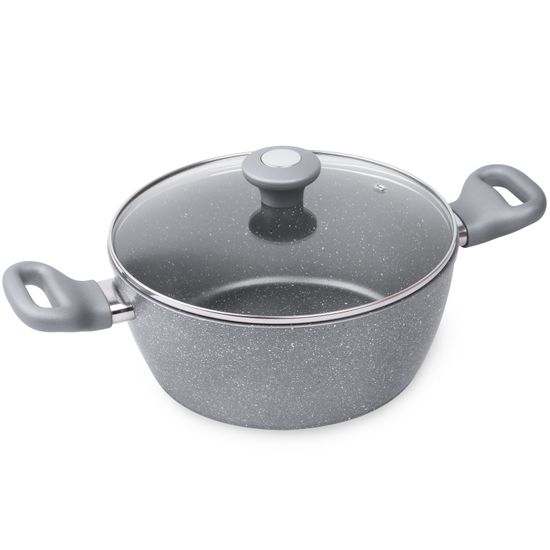 Кастрюля из алюминия с серым мраморным покрытием Kamille КМ-4281GR