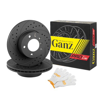 Диск тормозной передний перфорированный PRO-Line с покрытием (компл.2 шт) BMW 1-E81/E82/E87/E88 / 3-E90/E91/E92/E93 / Z4-E84 GANZ GIJ06061S