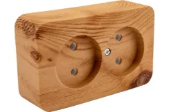 Розетка Systeme Electric BLANCA без заземления двойная накладная ясень 30880