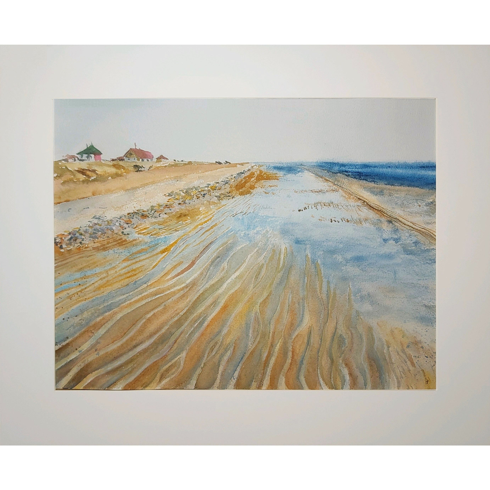 Картина авторская акварельная в паспарту 40х50 см на стену для интерьера "Приют рыбака на Белом море" "