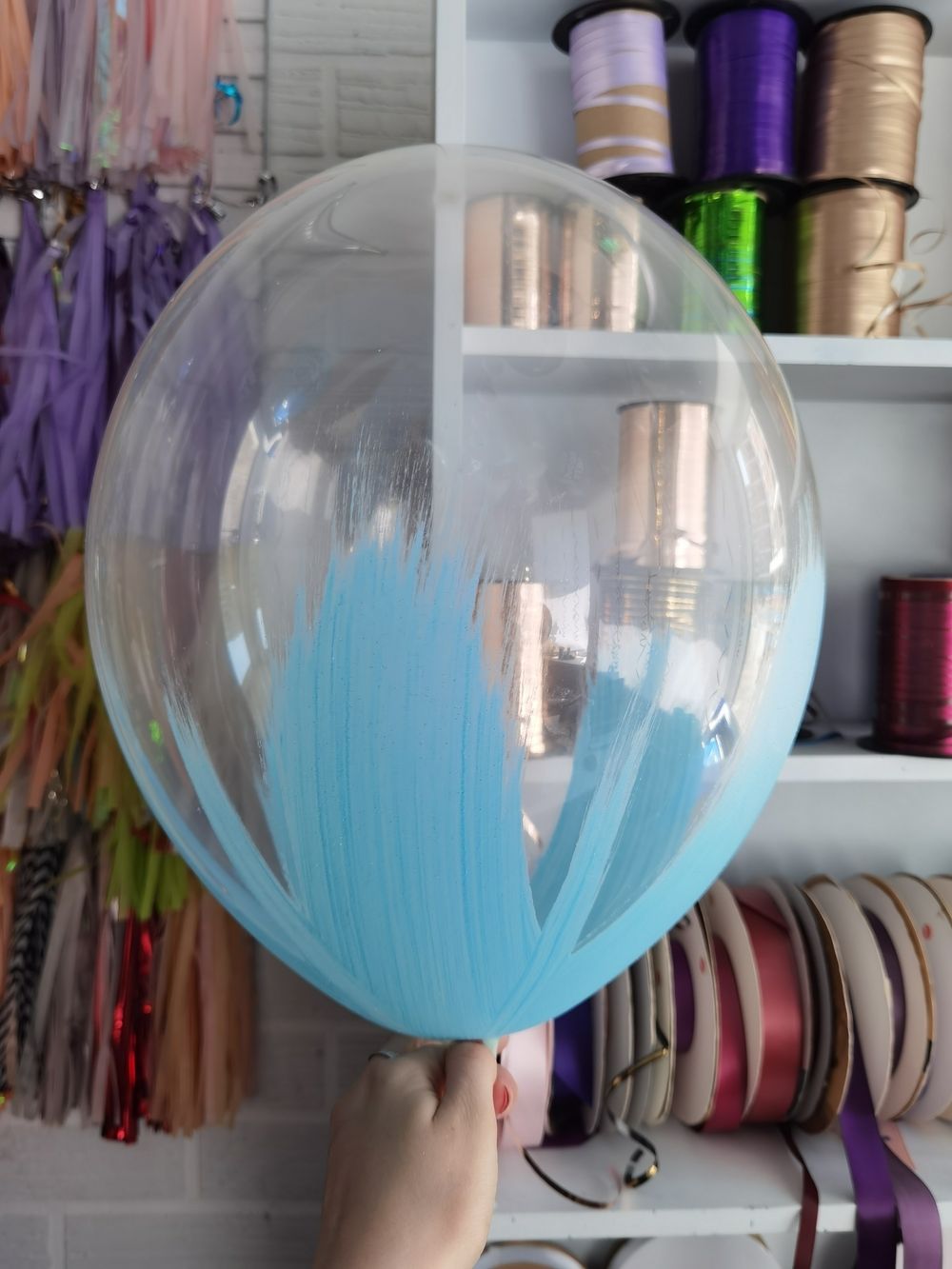 Шар Браш 30 см голубой №1 (БГ-17)  Изображение4