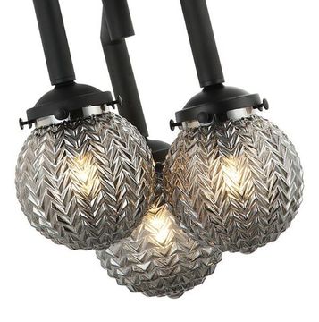 Светильник подвесной 3*Е27 2133/02/03P чёрный/дымчатый Grozde Stilfort