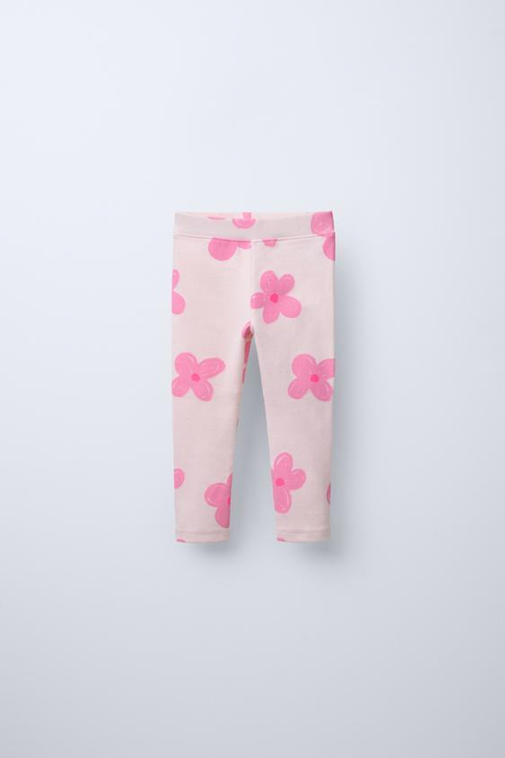 ZARA ЛЕГИНСЫ ИЗ ТКАНИ В РУБЧИК С ПРИНТОМ, ТЕЛЕСНО-РОЗОВЫЙ