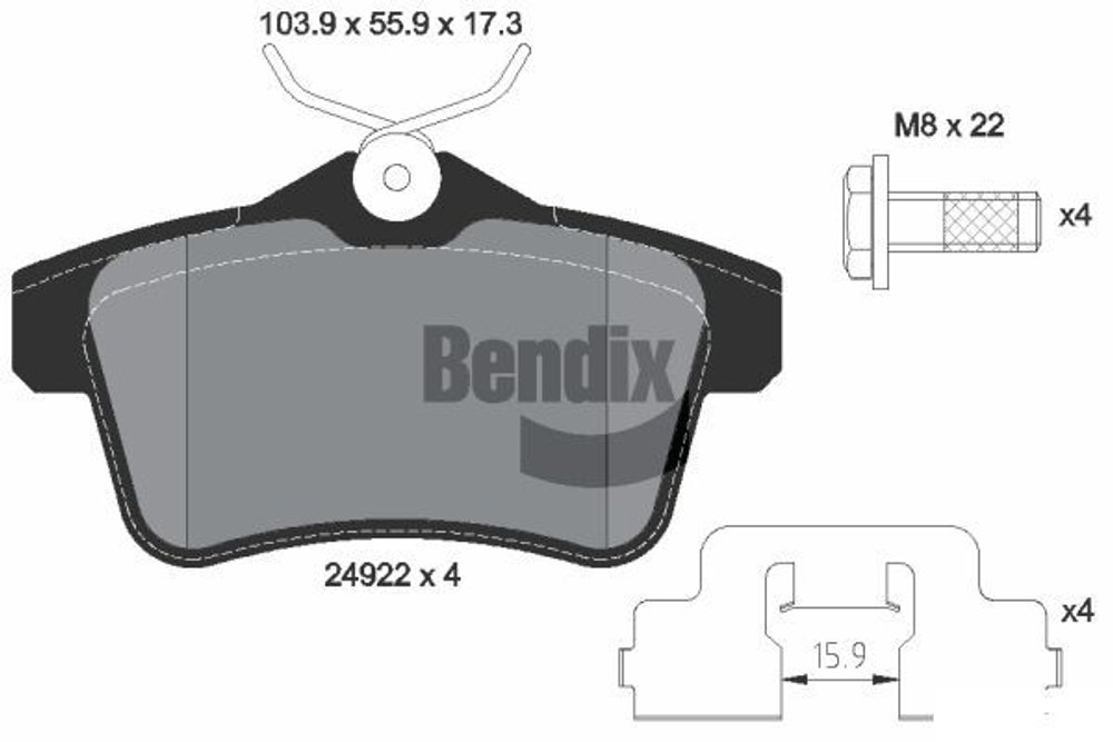 BENDIX Braking - BPD1086-BEN - Brake Pad Set, disc brake