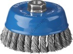 ЗУБР 120мм, М14 жгутированная стальная проволока, 0.5 мм, Щетка чашечная, Профессионал (35275-120)