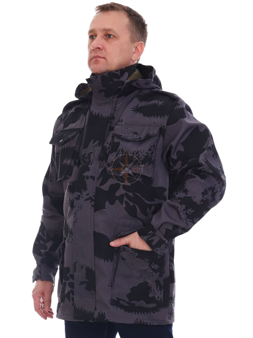 ВЕТРОВКА ТУРИСТ ДМС (РИПСТОП/ФЛИС КМФ Черная точка)