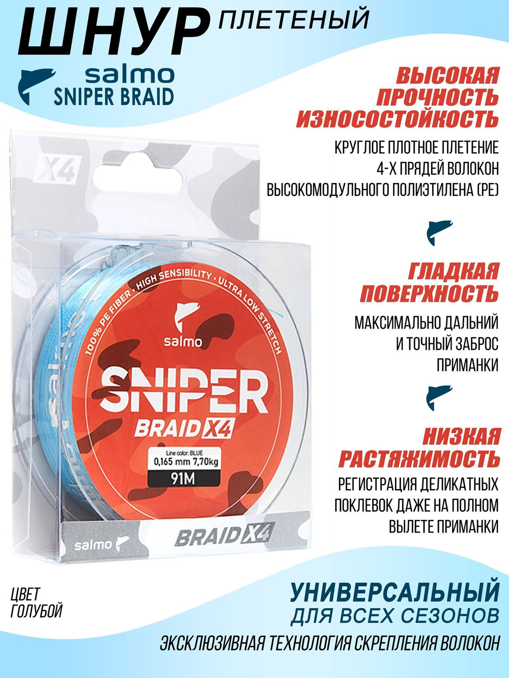 Плетеный шнур BRAID Blue 091/023