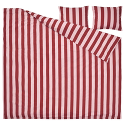 IKEA SLÅNHÖSTMAL (ИКЕА СЛÅНХÖСТМАЛ) - Пододеяльник и 2 наволочки, темно-красный в полоску.200x200/50x60 см