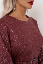 Платье с юбкой-плиссе (марсала)-52р-р Р11-2009/5 Nikol