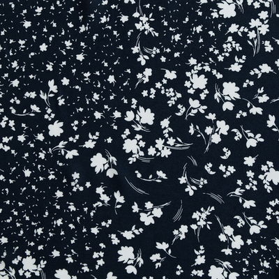 Ткань штапель принт 90гр/м, 100% вискоза, ш. 145 см, синий