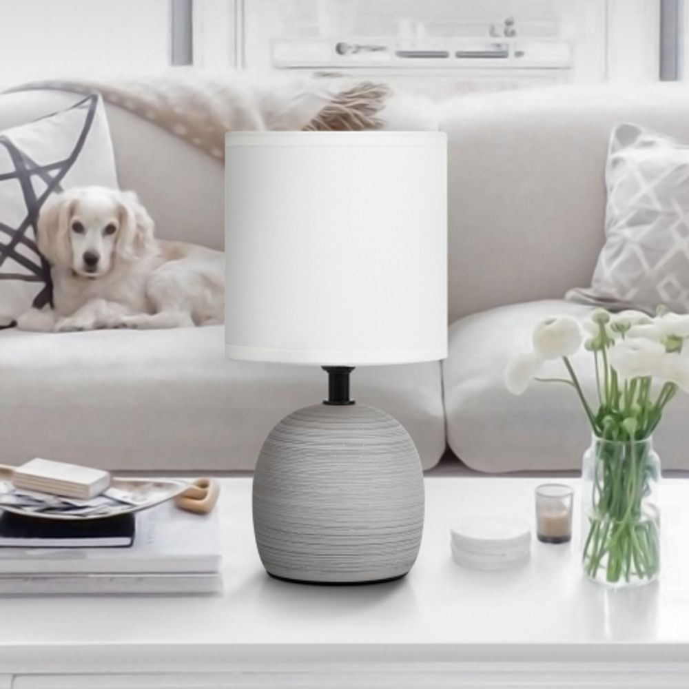 Настольная лампа Rivoli Sheron 7044-501 1 * Е14 40 Вт керамика серая с абажуром