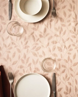 ZARA HOME ЖАККАРДОВАЯ СКАТЕРТЬ С УЗОРОМ, РОЗОВЫЙ