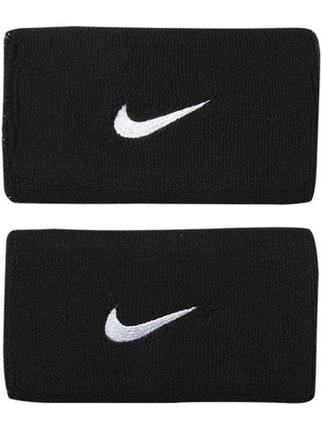 Напульсник теннисный Nike Swoosh Double-Wide Wristbands - черный