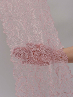 Эластичное кружево для белья пудровое ширина 21 см