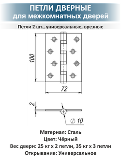 Комплект фурнитуры для межкомнатных дверей FUSION