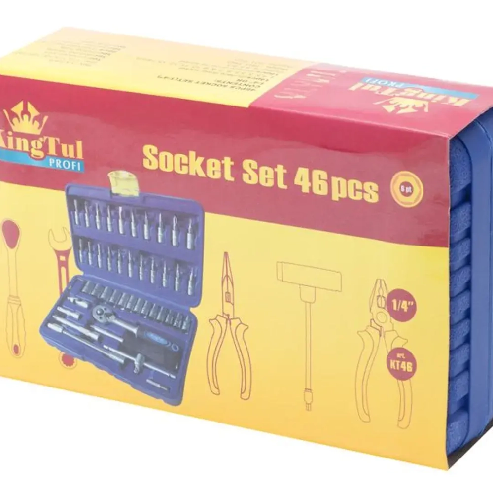Набор инструментов , 46пр. 1/4''(6гр.) профи (4-14мм) в кейсе KINGTUL profi KT-2462-5