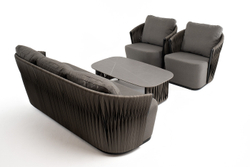 "Флоренция" лаунж-зона из искусственного ротанга, цвет графит