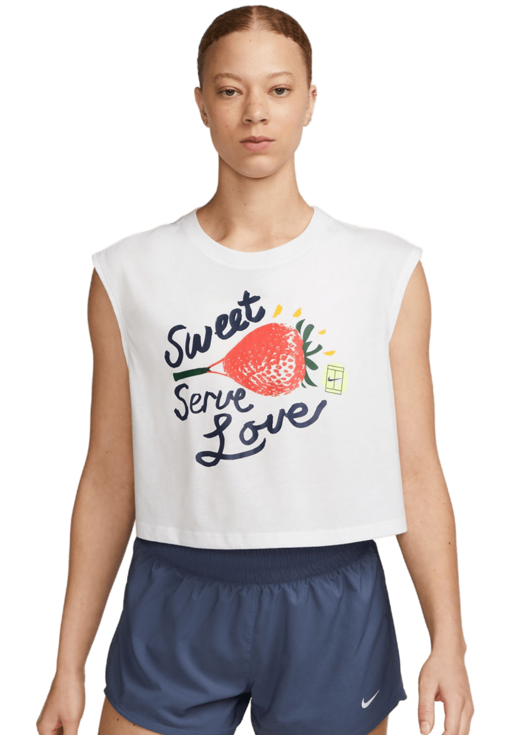 Женский топ теннисный Nike Dri-Fit Printed Tank Top - white